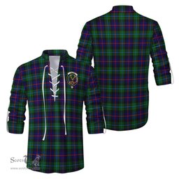 ScotsTee Shop Scottish Calder Modern Clan Crest Tartan Mens Scottish Jacobite Ghillie Casual Shirt