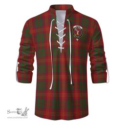ScotsTee Shop Scottish Burns Clan Crest Tartan Mens Scottish Jacobite Ghillie Casual Shirt