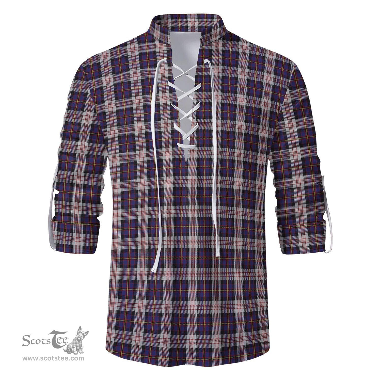 ScotsTee Shop Scottish Cameron of Erracht Dress Clan Tartan Mens Scottish Jacobite Ghillie Casual Shirt