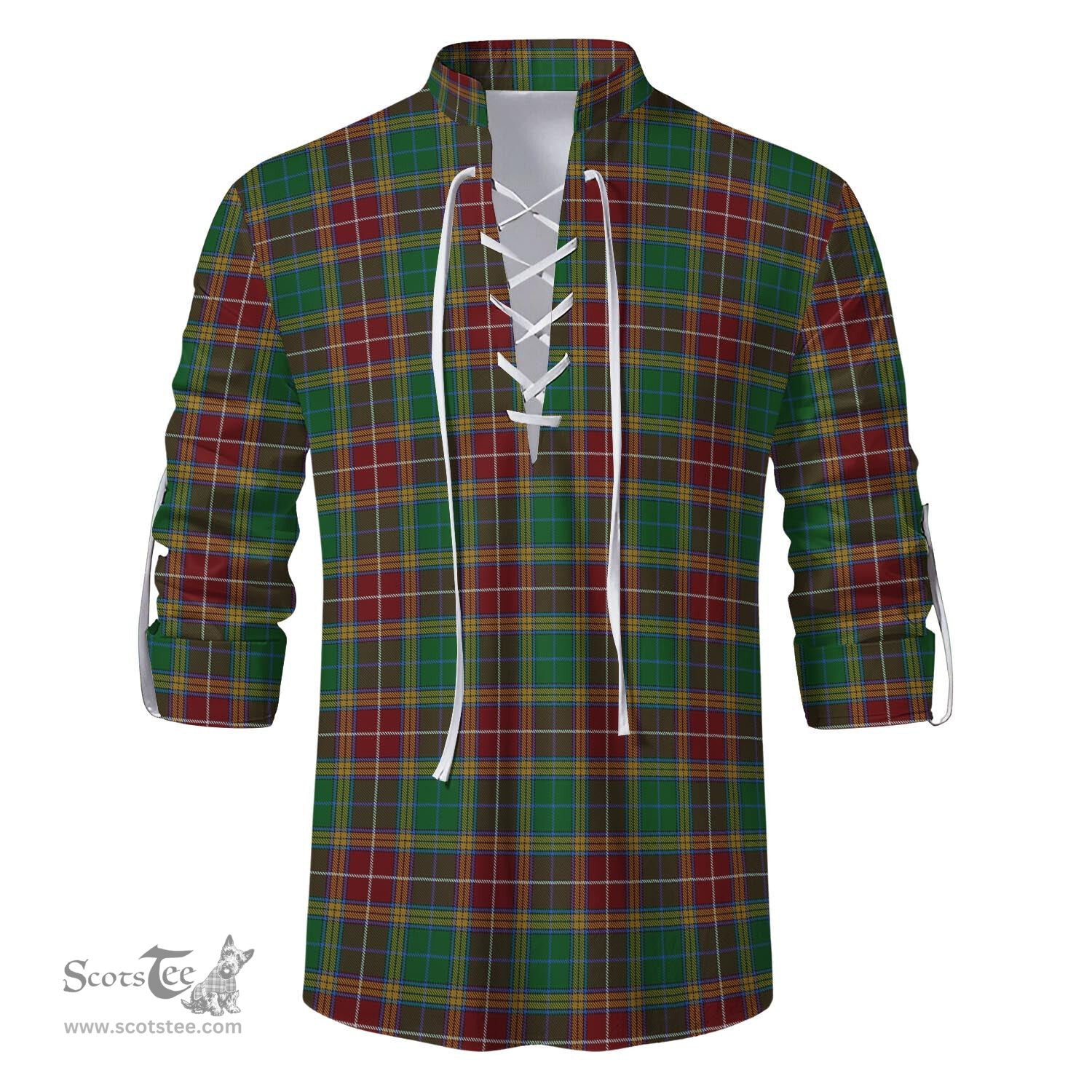 ScotsTee Shop Scottish Baxter Clan Tartan Mens Scottish Jacobite Ghillie Casual Shirt