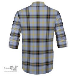 ScotsTee Shop Scottish Bell Clan Crest Tartan Mens Scottish Jacobite Ghillie Casual Shirt