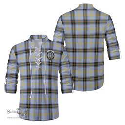 ScotsTee Shop Scottish Bell Clan Crest Tartan Mens Scottish Jacobite Ghillie Casual Shirt