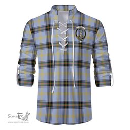 ScotsTee Shop Scottish Bell Clan Crest Tartan Mens Scottish Jacobite Ghillie Casual Shirt