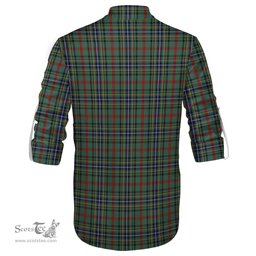 ScotsTee Shop Scottish Bisset Clan Crest Tartan Mens Scottish Jacobite Ghillie Casual Shirt