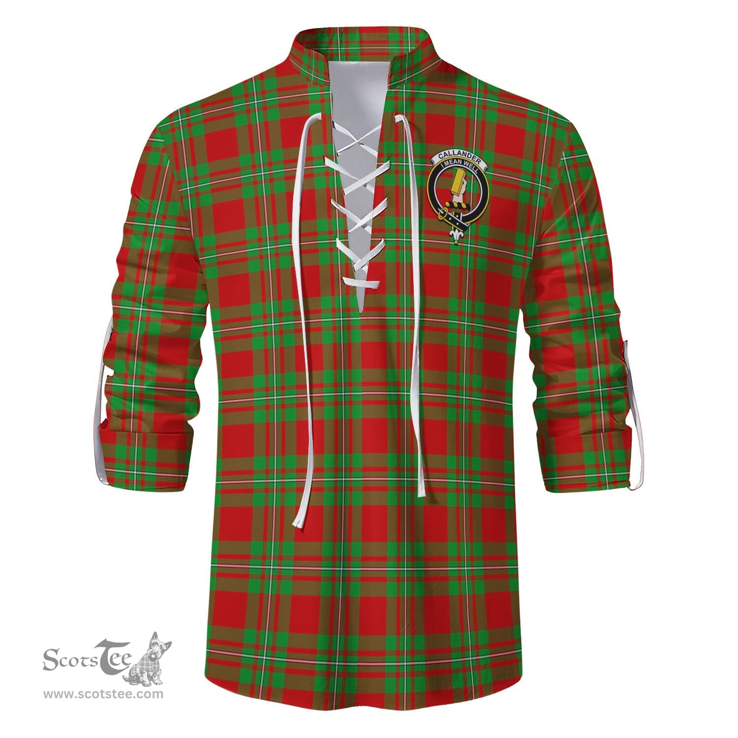 ScotsTee Shop Scottish Callander Modern Clan Crest Tartan Mens Scottish Jacobite Ghillie Casual Shirt