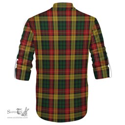 ScotsTee Shop Scottish Buchanan Clan Crest Tartan Mens Scottish Jacobite Ghillie Casual Shirt