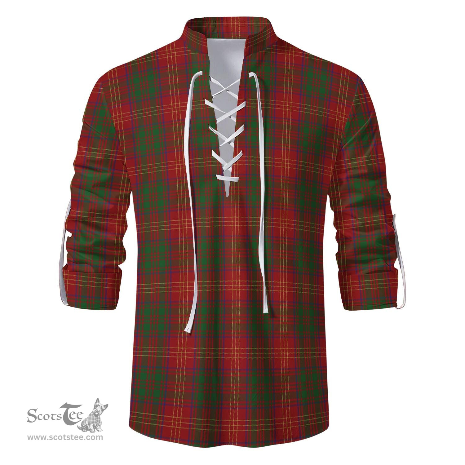 ScotsTee Shop Scottish Burns Clan Tartan Mens Scottish Jacobite Ghillie Casual Shirt