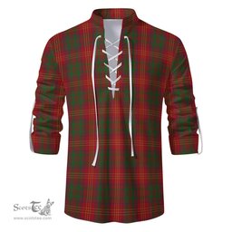 ScotsTee Shop Scottish Burns Clan Tartan Mens Scottish Jacobite Ghillie Casual Shirt