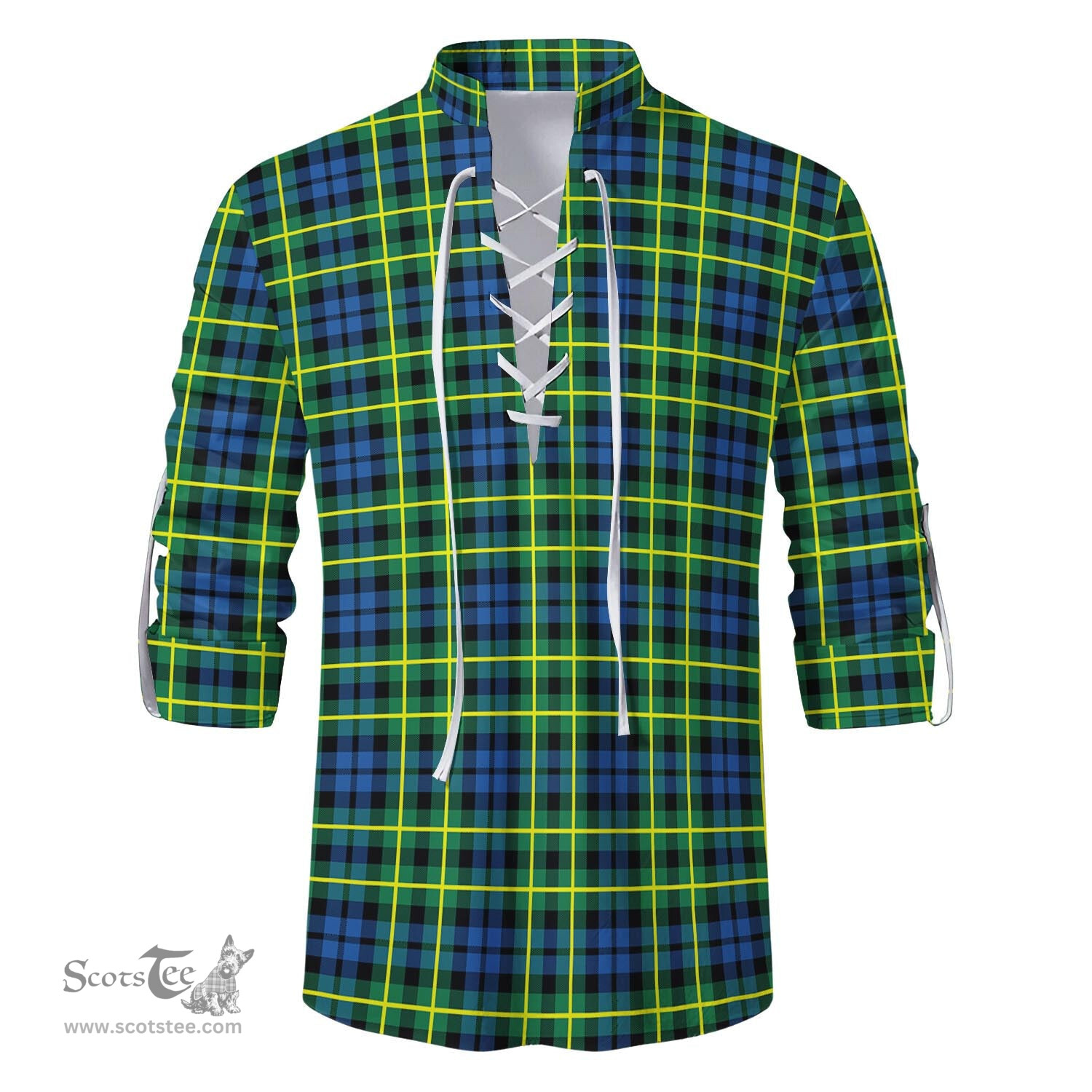 ScotsTee Shop Scottish Campbell of Breadalbane Ancient Clan Tartan Mens Scottish Jacobite Ghillie Casual Shirt