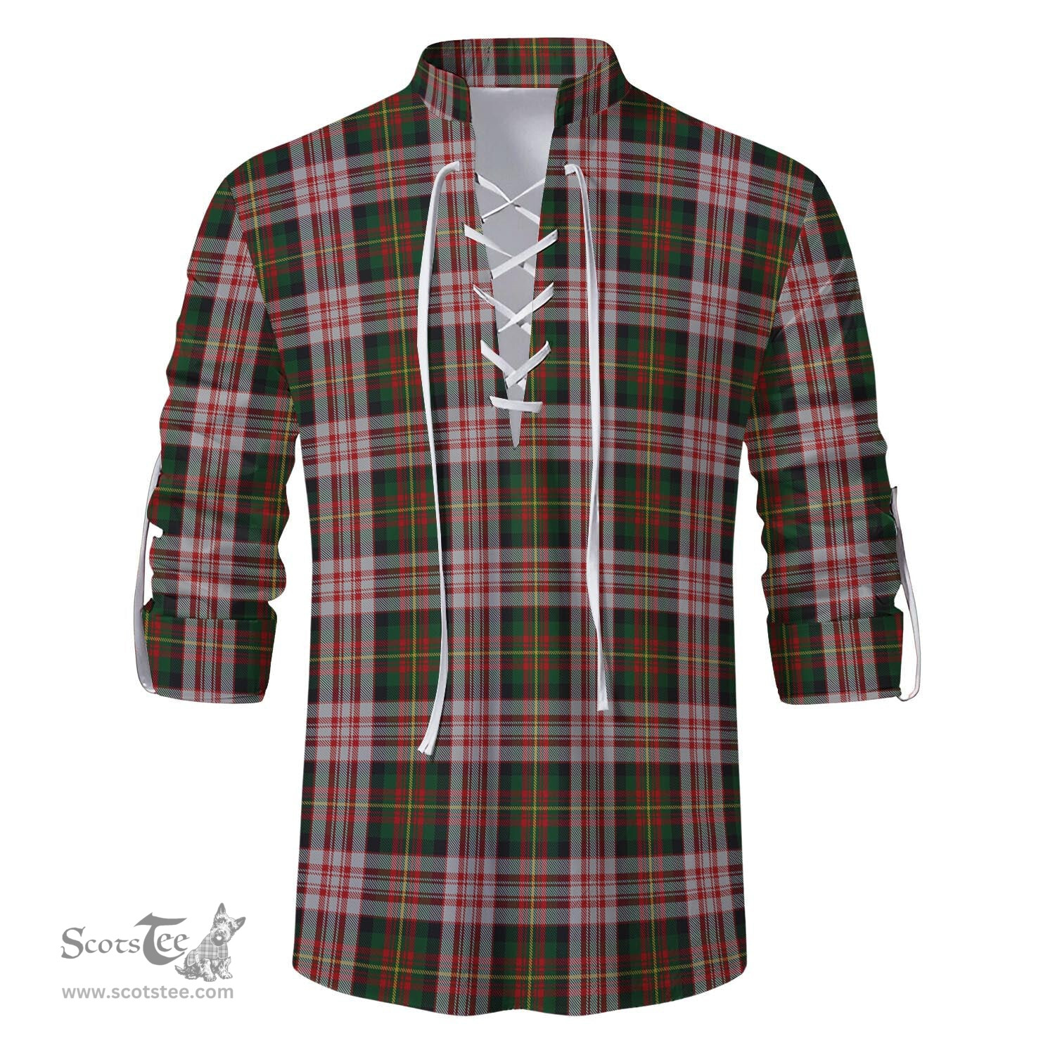ScotsTee Shop Scottish Carnegie Dress Clan Tartan Mens Scottish Jacobite Ghillie Casual Shirt