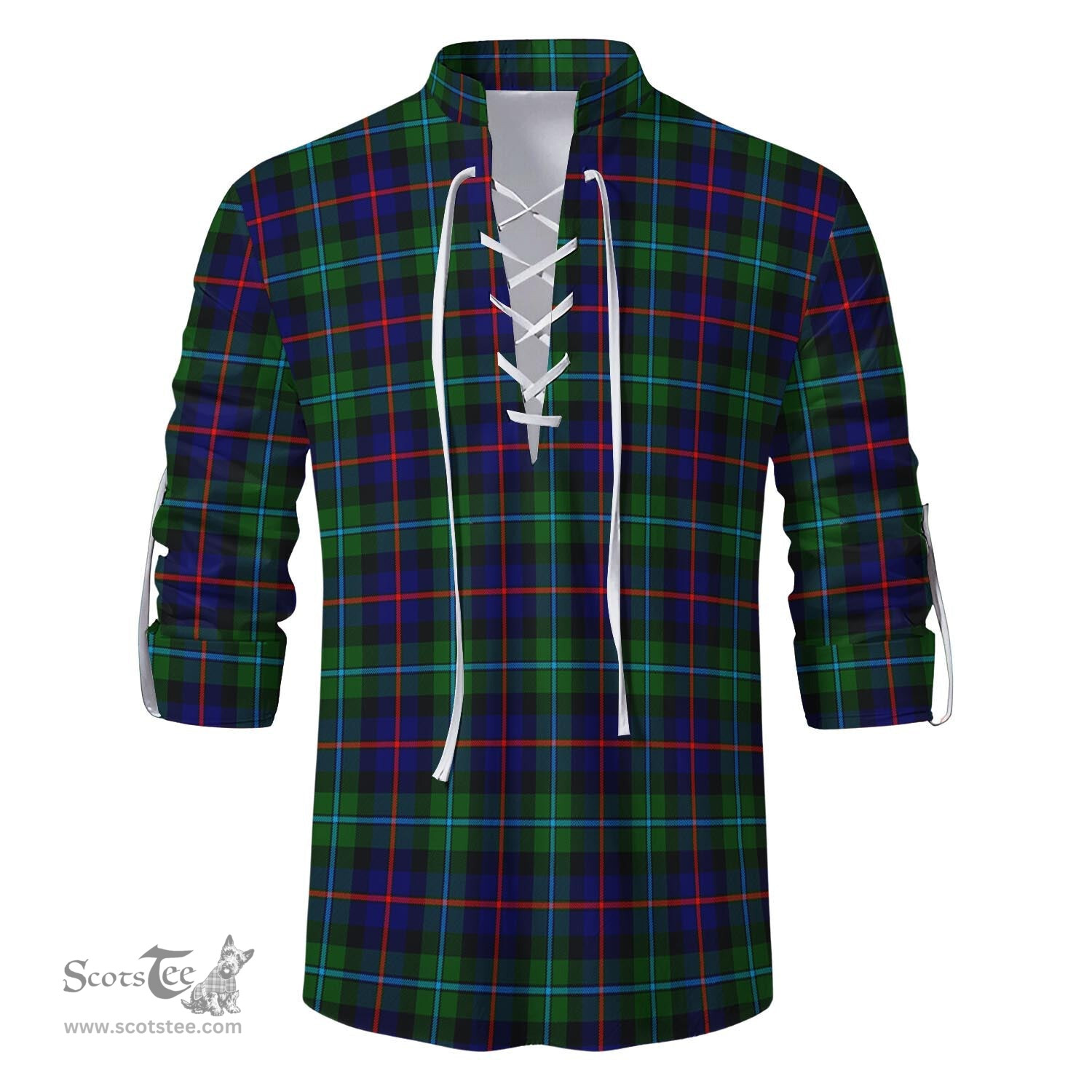 ScotsTee Shop Scottish Calder Modern Clan Tartan Mens Scottish Jacobite Ghillie Casual Shirt