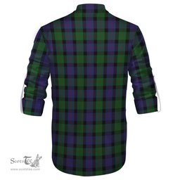 ScotsTee Shop Scottish Blair Clan Crest Tartan Mens Scottish Jacobite Ghillie Casual Shirt
