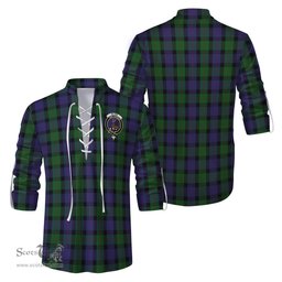 ScotsTee Shop Scottish Blair Clan Crest Tartan Mens Scottish Jacobite Ghillie Casual Shirt