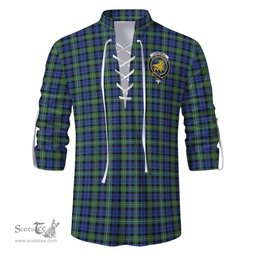 ScotsTee Shop Scottish Campbell Argyll Ancient Clan Crest Tartan Mens Scottish Jacobite Ghillie Casual Shirt