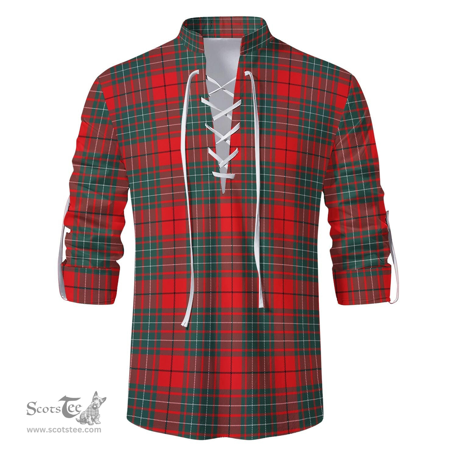 ScotsTee Shop Scottish Cheyne Clan Tartan Mens Scottish Jacobite Ghillie Casual Shirt