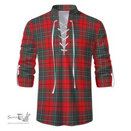 ScotsTee Shop Scottish Cheyne Clan Tartan Mens Scottish Jacobite Ghillie Casual Shirt