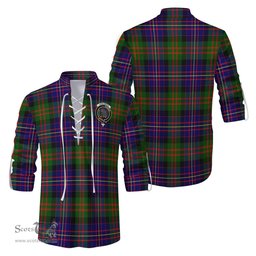 ScotsTee Shop Scottish Chalmers Modern Clan Crest Tartan Mens Scottish Jacobite Ghillie Casual Shirt