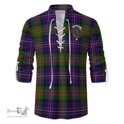 ScotsTee Shop Scottish Chalmers Modern Clan Crest Tartan Mens Scottish Jacobite Ghillie Casual Shirt