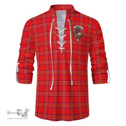 ScotsTee Shop Scottish Burnett Modern Clan Crest Tartan Mens Scottish Jacobite Ghillie Casual Shirt