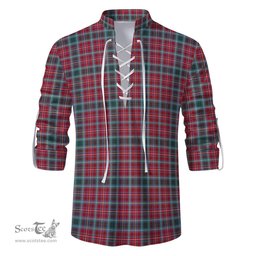 ScotsTee Shop Scottish British Columbia Province Canada Clan Tartan Mens Scottish Jacobite Ghillie Casual Shirt
