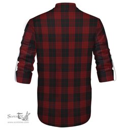 ScotsTee Shop Scottish Cameron Black and Red Clan Crest Tartan Mens Scottish Jacobite Ghillie Casual Shirt