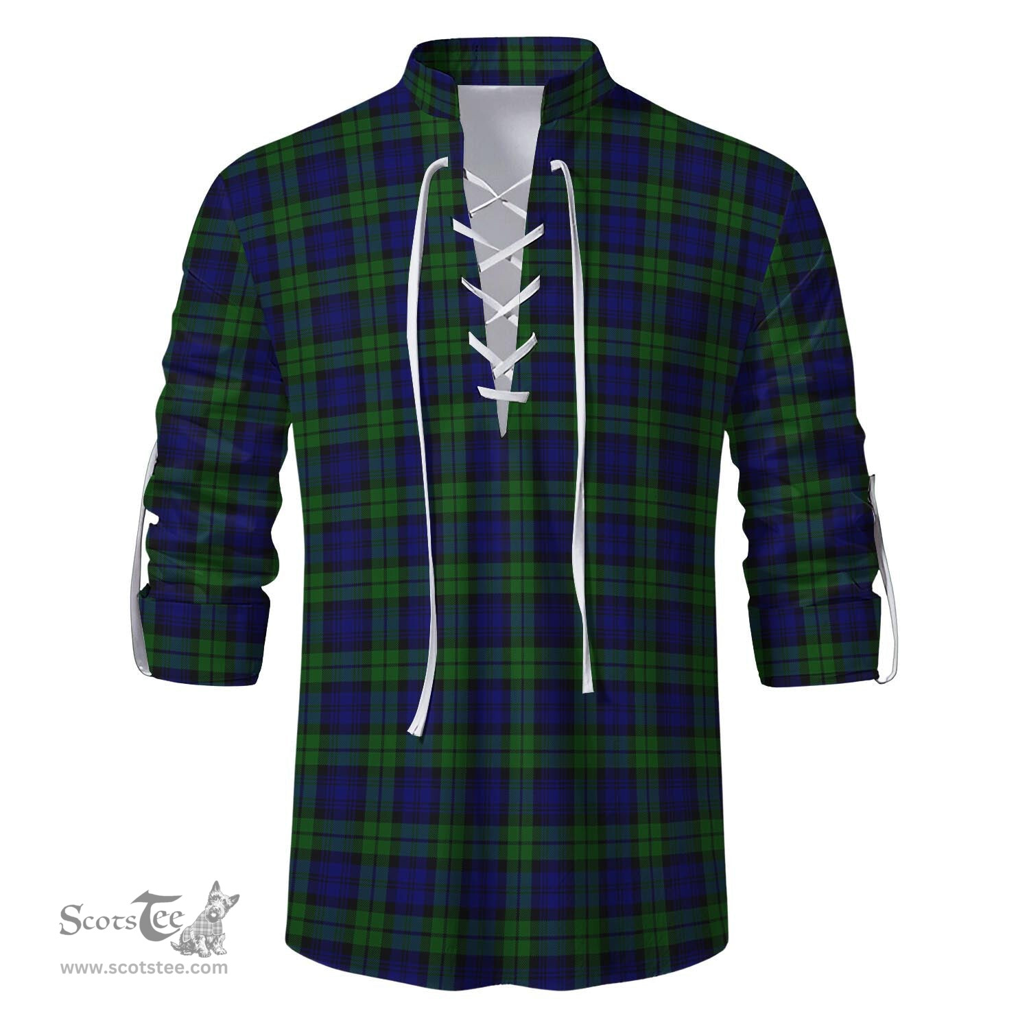ScotsTee Shop Scottish Campbell Modern Clan Tartan Mens Scottish Jacobite Ghillie Casual Shirt