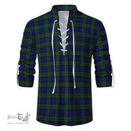 ScotsTee Shop Scottish Campbell Modern Clan Tartan Mens Scottish Jacobite Ghillie Casual Shirt