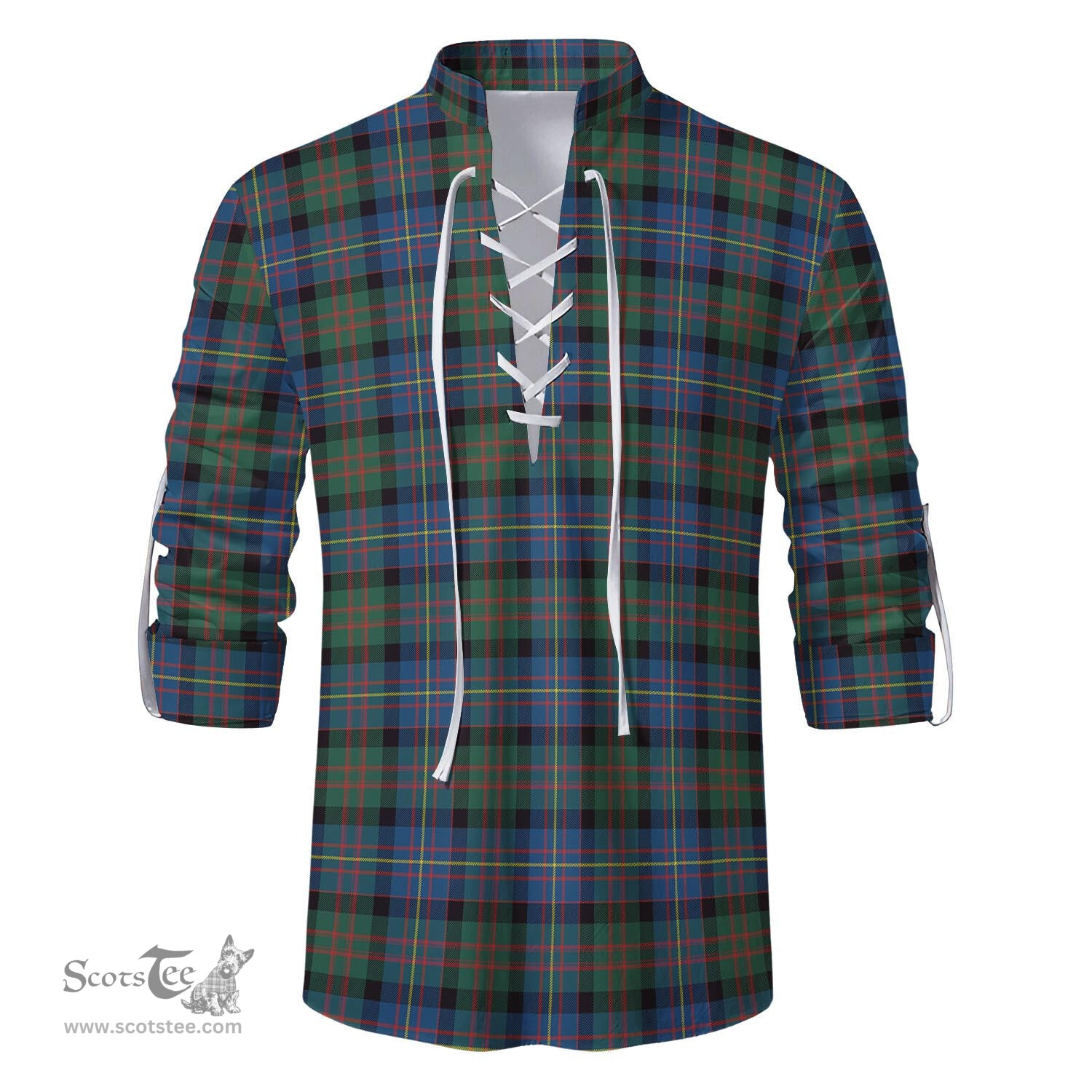 ScotsTee Shop Scottish Cameron of Erracht Ancient Clan Tartan Mens Scottish Jacobite Ghillie Casual Shirt