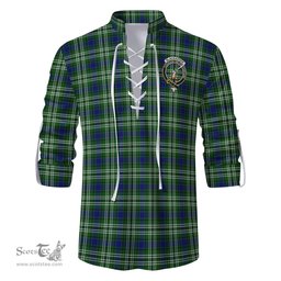 ScotsTee Shop Scottish Blackadder Clan Crest Tartan Mens Scottish Jacobite Ghillie Casual Shirt