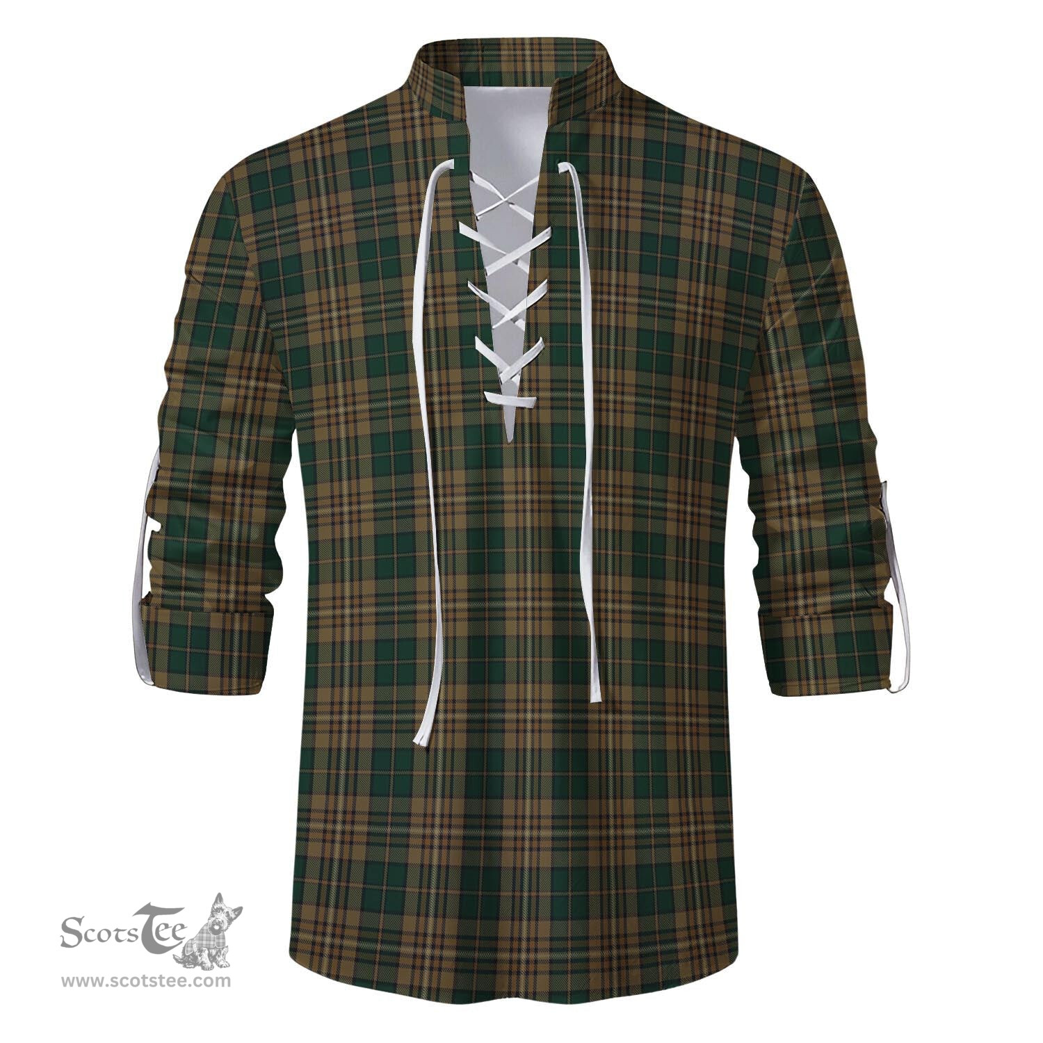 ScotsTee Shop Scottish Fitzsimmons Clan Tartan Mens Scottish Jacobite Ghillie Casual Shirt