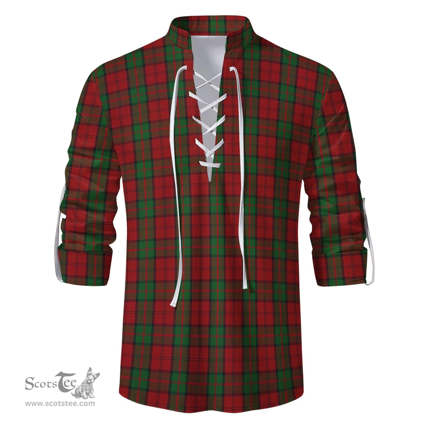 ScotsTee Shop Scottish Dunbar Clan Tartan Mens Scottish Jacobite Ghillie Casual Shirt