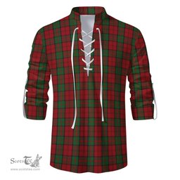 ScotsTee Shop Scottish Dunbar Clan Tartan Mens Scottish Jacobite Ghillie Casual Shirt