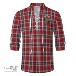 ScotsTee Shop Scottish Drummond of Perth Dress Clan Crest Tartan Mens Scottish Jacobite Ghillie Casual Shirt