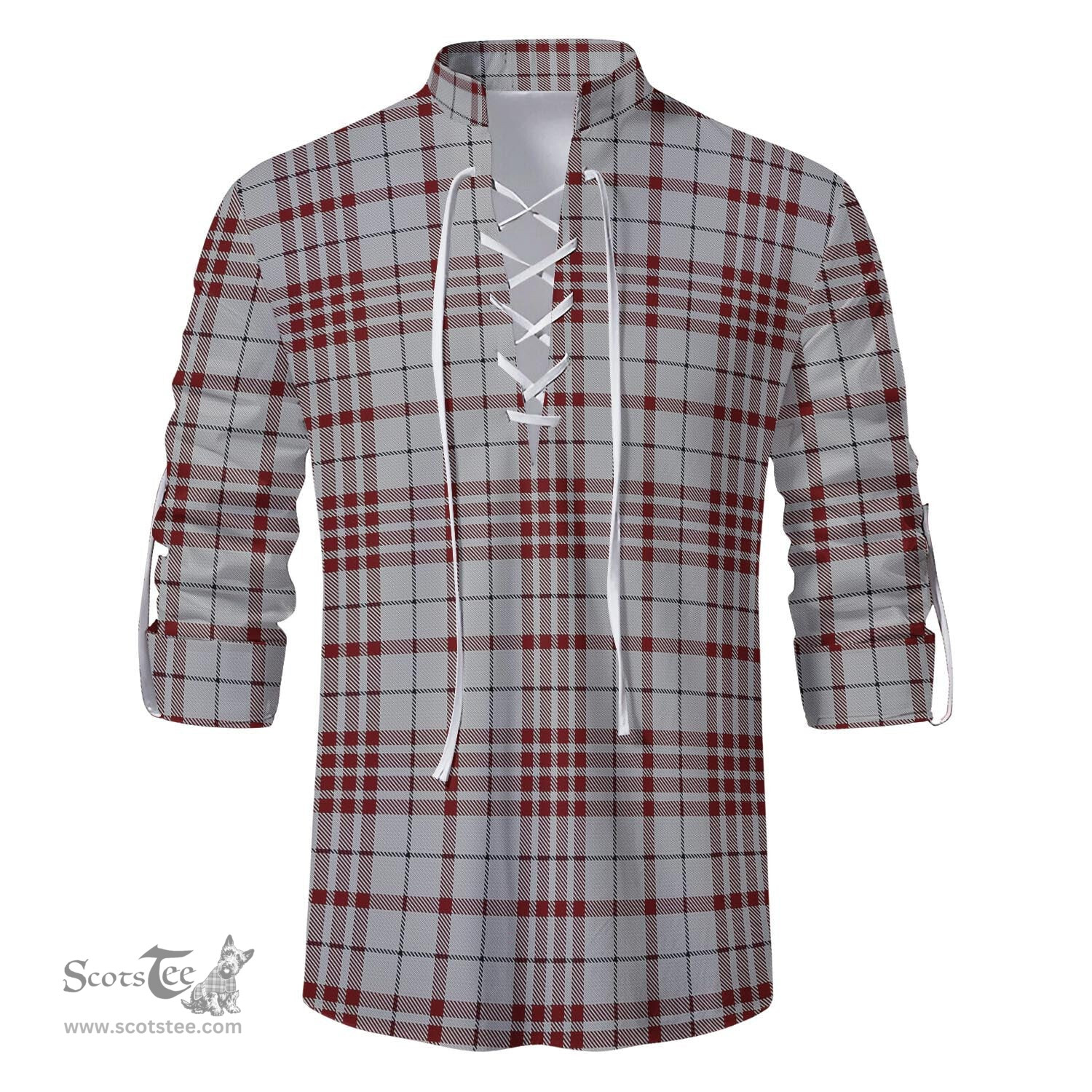 ScotsTee Shop Scottish Clayton Clan Tartan Mens Scottish Jacobite Ghillie Casual Shirt
