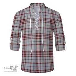 ScotsTee Shop Scottish Clayton Clan Tartan Mens Scottish Jacobite Ghillie Casual Shirt