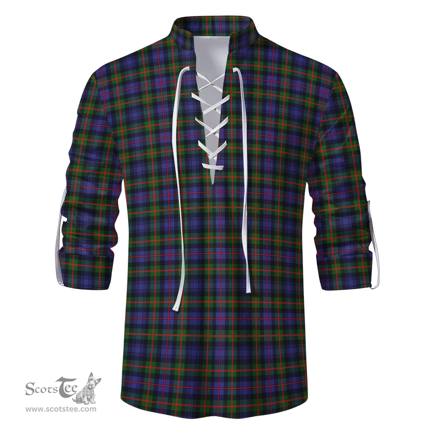 ScotsTee Shop Scottish Fleming Clan Tartan Mens Scottish Jacobite Ghillie Casual Shirt