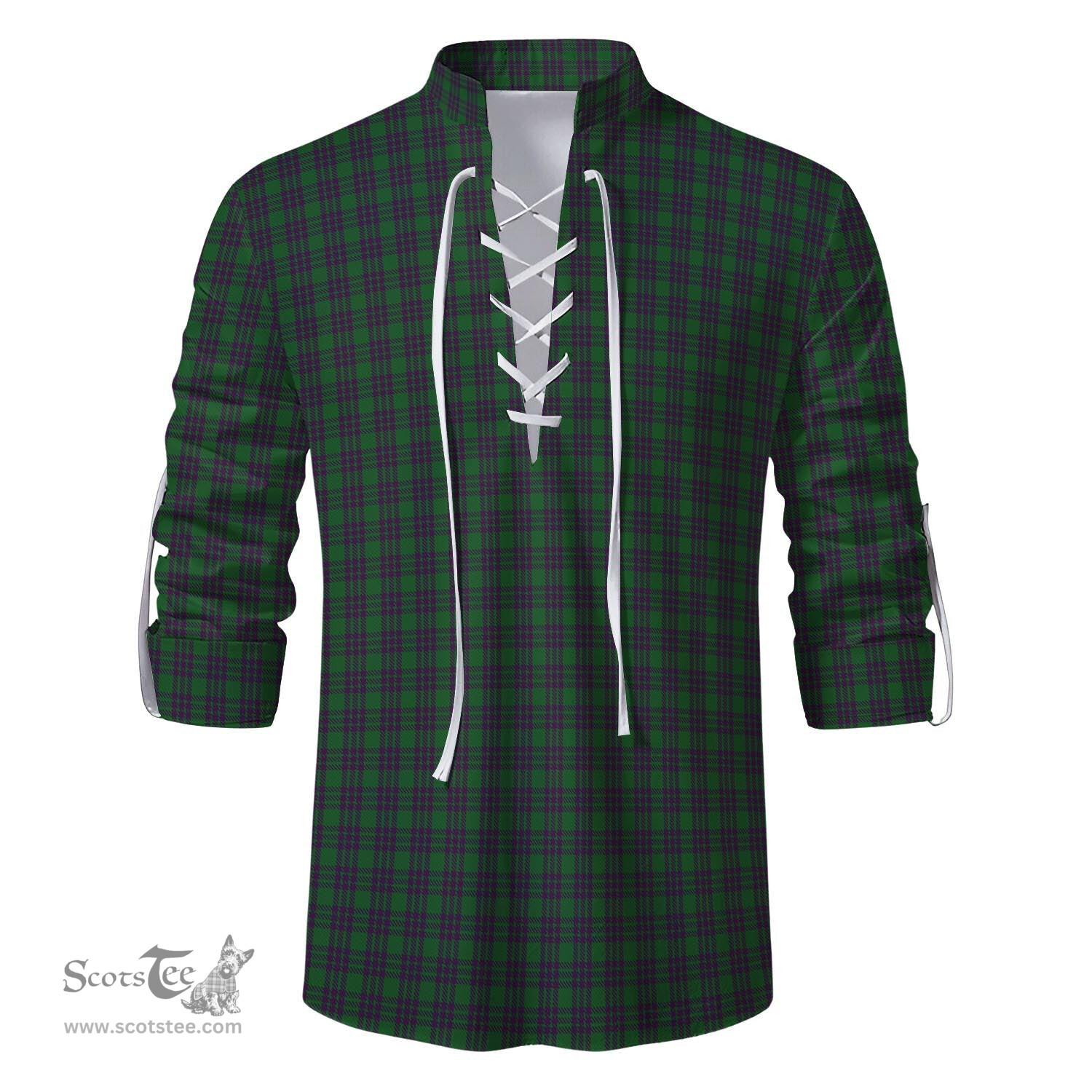 ScotsTee Shop Scottish Elphinstone Clan Tartan Mens Scottish Jacobite Ghillie Casual Shirt
