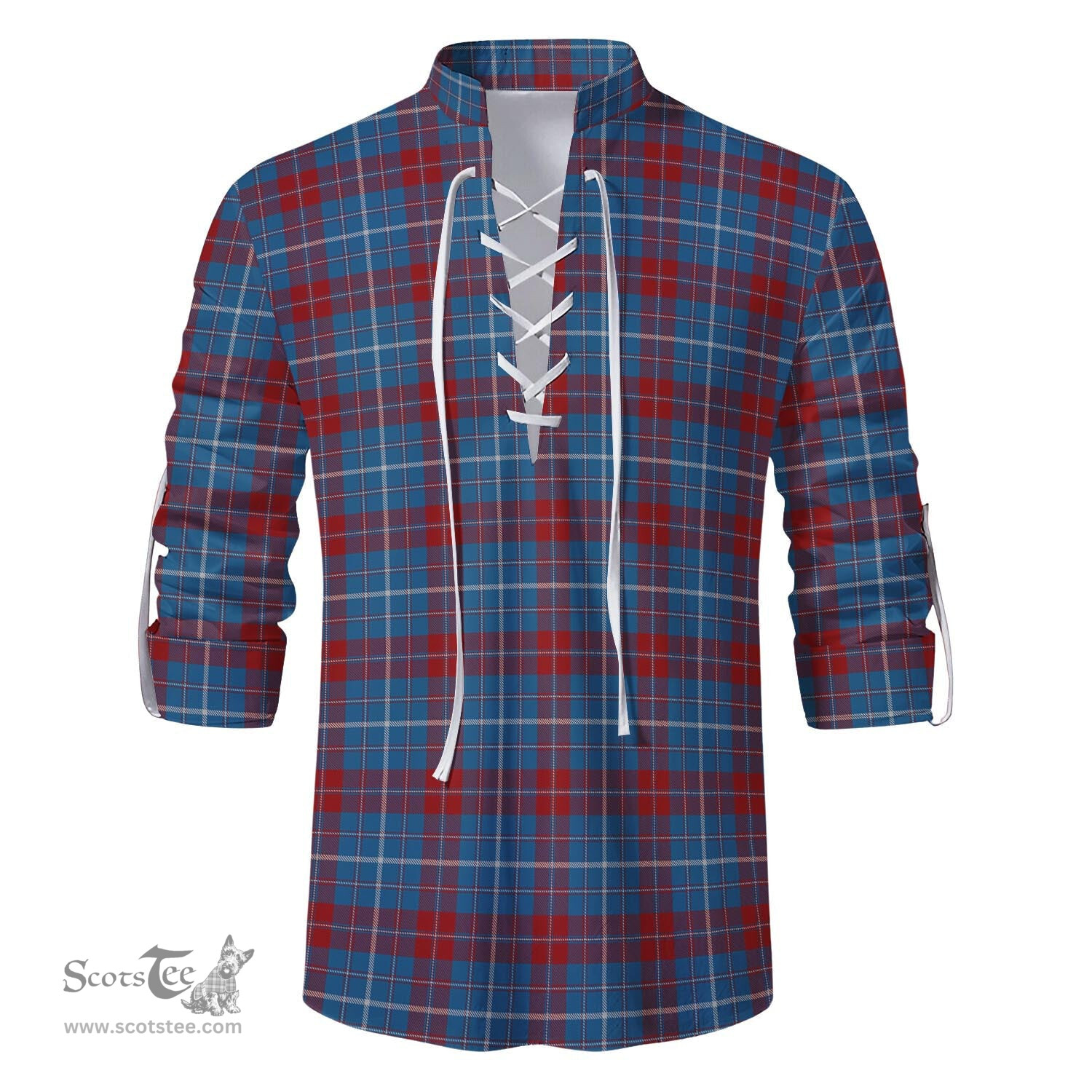 ScotsTee Shop Scottish Frame Clan Tartan Mens Scottish Jacobite Ghillie Casual Shirt