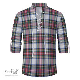 ScotsTee Shop Scottish Dennistoun Clan Tartan Mens Scottish Jacobite Ghillie Casual Shirt