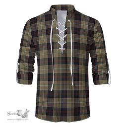 ScotsTee Shop Scottish Dunlop Hunting Clan Tartan Mens Scottish Jacobite Ghillie Casual Shirt