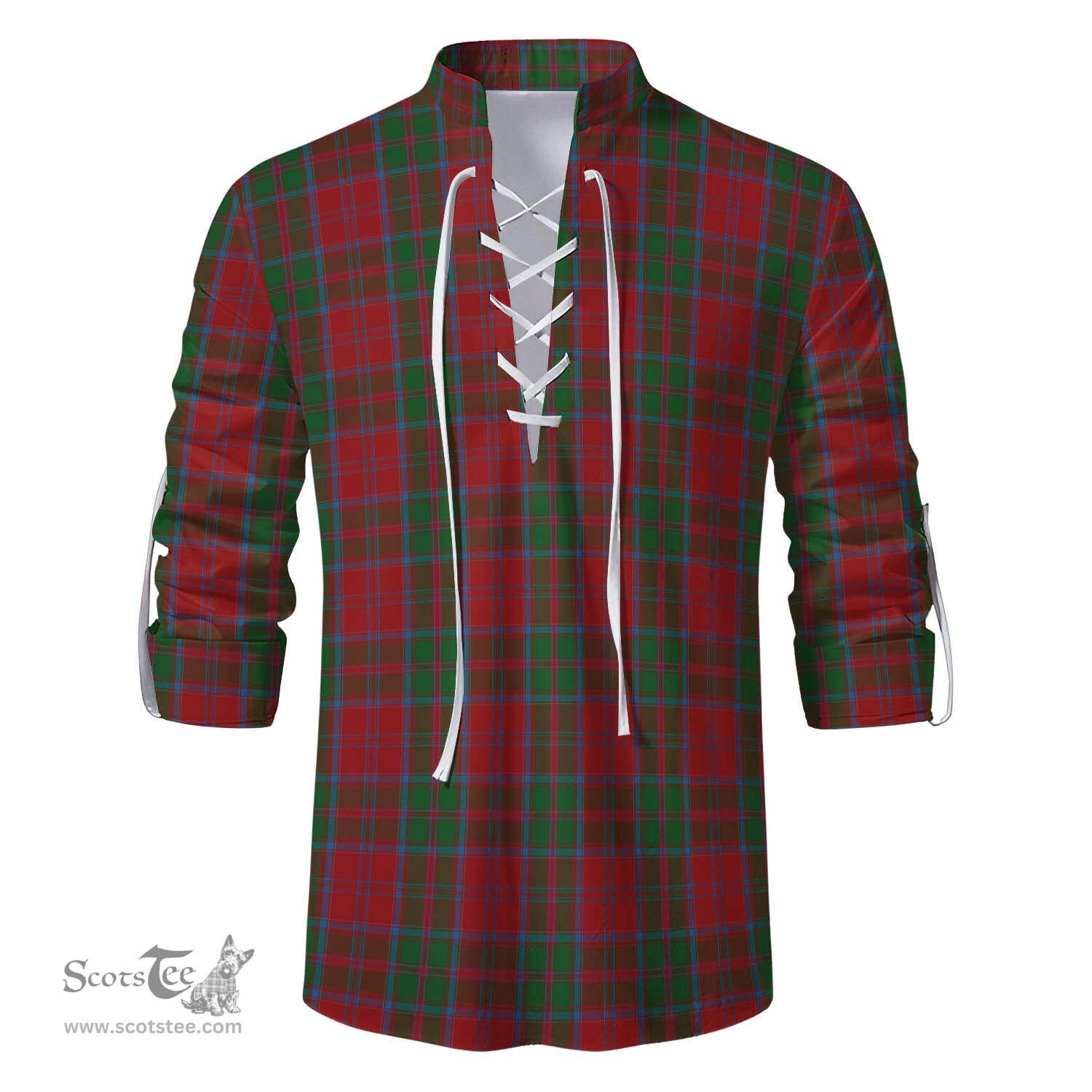 ScotsTee Shop Scottish Drummond Clan Tartan Mens Scottish Jacobite Ghillie Casual Shirt