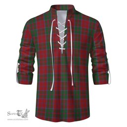 ScotsTee Shop Scottish Drummond Clan Tartan Mens Scottish Jacobite Ghillie Casual Shirt