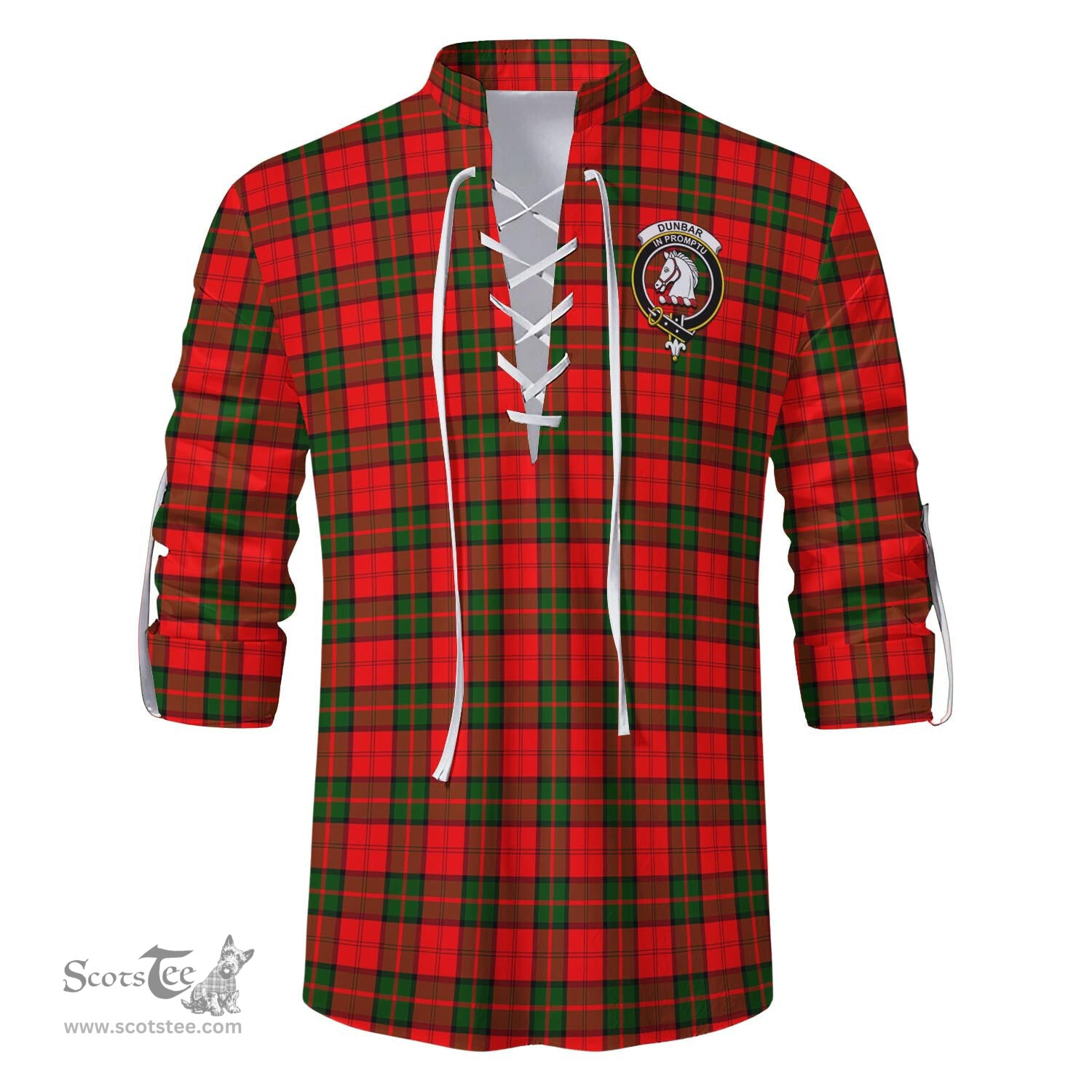 ScotsTee Shop Scottish Dunbar Modern Clan Crest Tartan Mens Scottish Jacobite Ghillie Casual Shirt