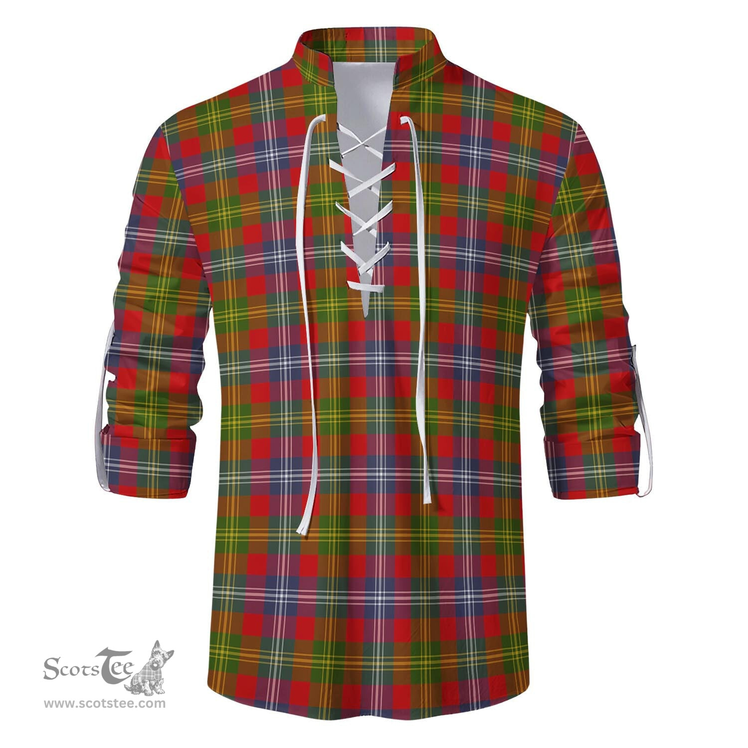ScotsTee Shop Scottish Forrester Clan Tartan Mens Scottish Jacobite Ghillie Casual Shirt