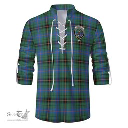 ScotsTee Shop Scottish Davidson Ancient Clan Crest Tartan Mens Scottish Jacobite Ghillie Casual Shirt