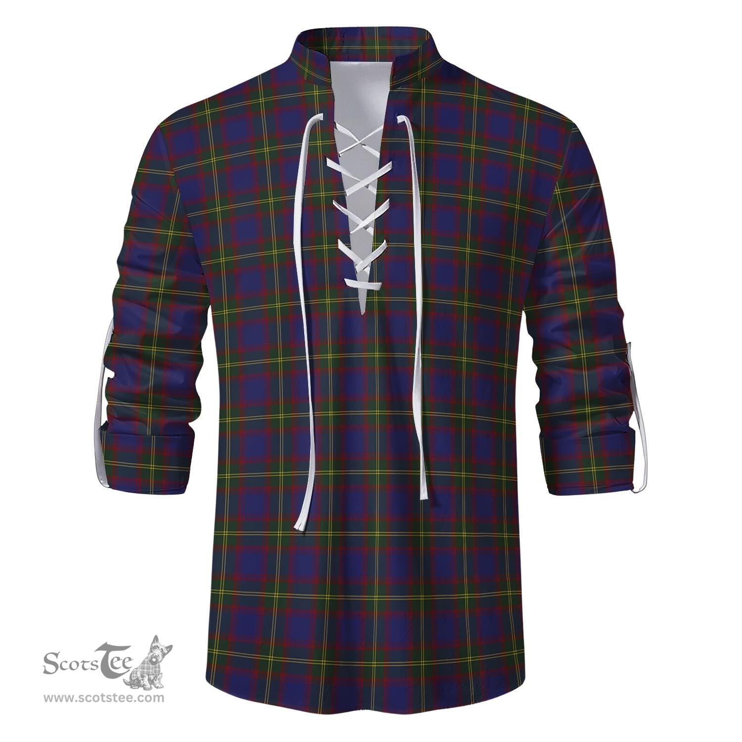 ScotsTee Shop Scottish Durie Clan Tartan Mens Scottish Jacobite Ghillie Casual Shirt