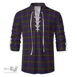 ScotsTee Shop Scottish Durie Clan Tartan Mens Scottish Jacobite Ghillie Casual Shirt