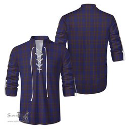 ScotsTee Shop Scottish Elliot Clan Tartan Mens Scottish Jacobite Ghillie Casual Shirt
