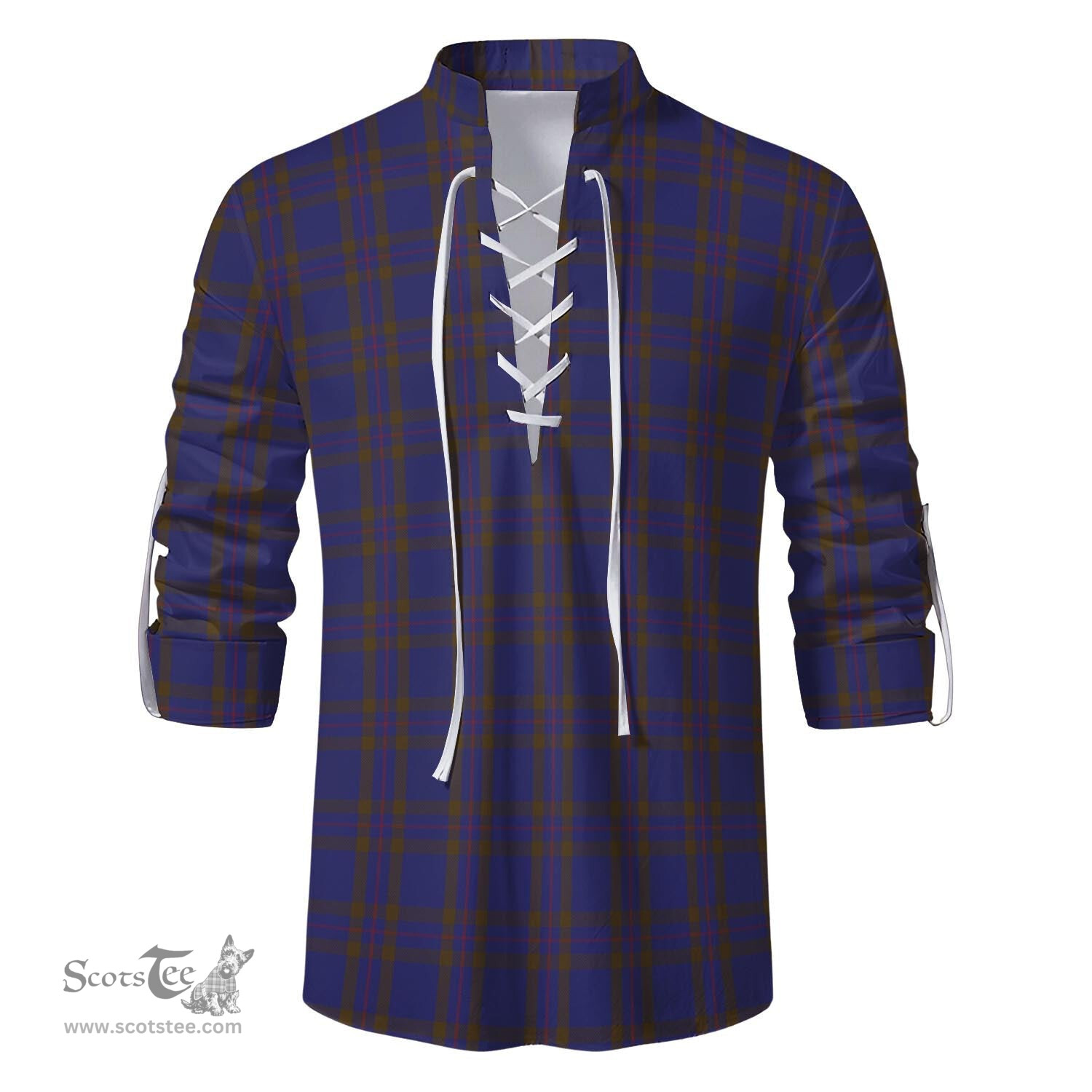 ScotsTee Shop Scottish Elliot Clan Tartan Mens Scottish Jacobite Ghillie Casual Shirt