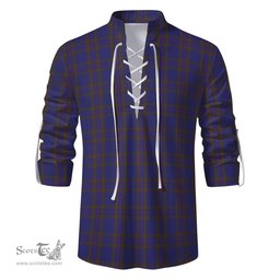 ScotsTee Shop Scottish Elliot Clan Tartan Mens Scottish Jacobite Ghillie Casual Shirt